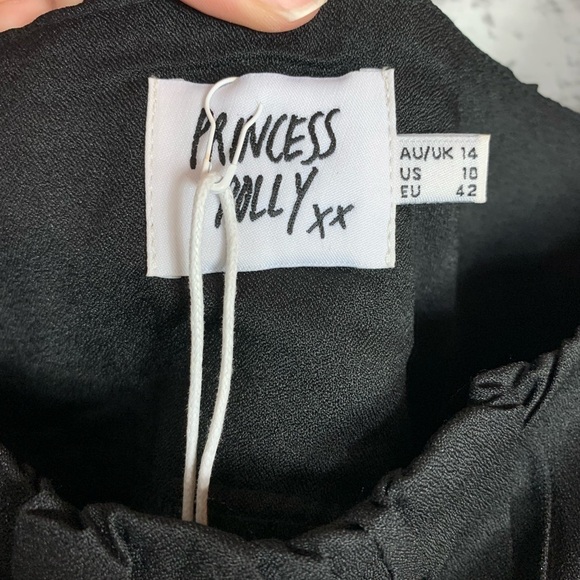 Princess Polly milkmaid Bodysuit Square
Neck Balloon Long Sleeve sz 10 Black - Picture 4 of 16